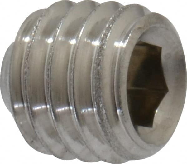 Value Collection - #10-32 UNF, 3/16" OAL, Cup Point Set Screw - Grade 18-8 Stainless Steel, 3/32" Key - Americas Industrial Supply