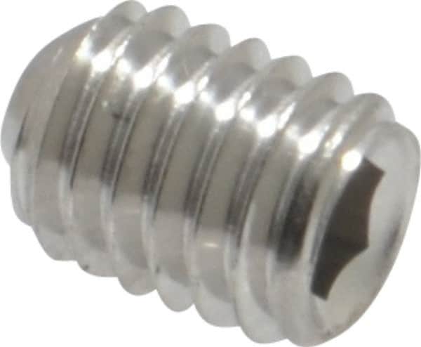 Value Collection - #10-32 UNF, 1/4" OAL, Cup Point Set Screw - Grade 18-8 Stainless Steel, 3/32" Key - Americas Industrial Supply
