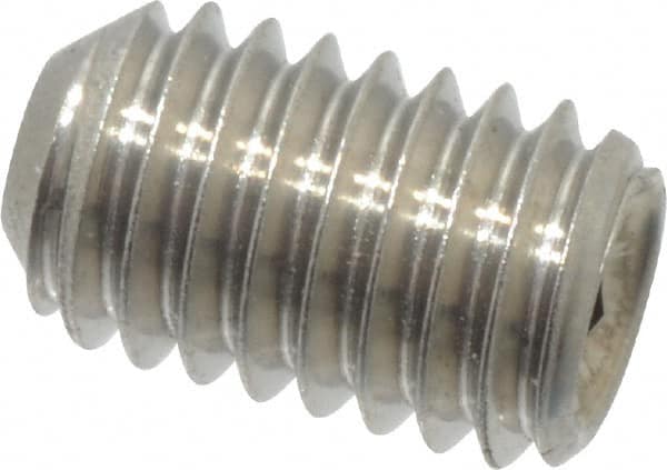 Value Collection - #10-32 UNF, 5/16" OAL, Cup Point Set Screw - Grade 18-8 Stainless Steel, 3/32" Key - Americas Industrial Supply