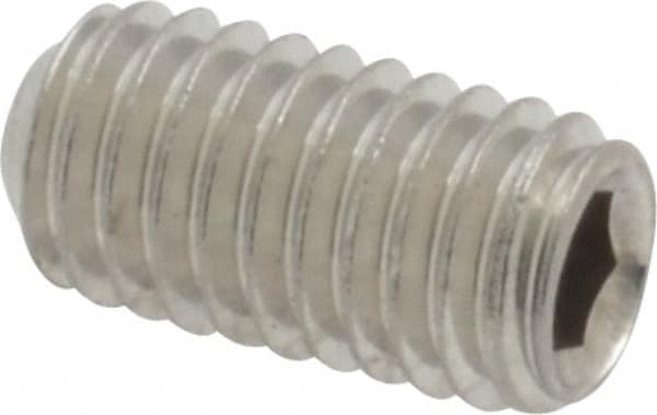 Value Collection - #10-32 UNF, 3/8" OAL, Cup Point Set Screw - Grade 18-8 Stainless Steel, 3/32" Key - Americas Industrial Supply