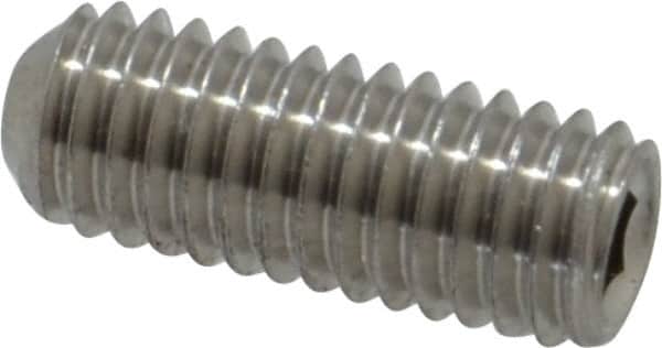 Value Collection - #10-32 UNF, 1/2" OAL, Cup Point Set Screw - Grade 18-8 Stainless Steel, 3/32" Key - Americas Industrial Supply