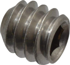 Value Collection - 1/4-20 UNC, 1/4" OAL, Cup Point Set Screw - Grade 18-8 Stainless Steel, 1/8" Key - Americas Industrial Supply