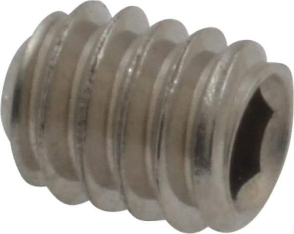 Value Collection - 1/4-20 UNC, 5/16" OAL, Cup Point Set Screw - Grade 18-8 Stainless Steel, 1/8" Key - Americas Industrial Supply