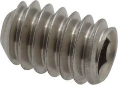 Value Collection - 1/4-20 UNC, 3/8" OAL, Cup Point Set Screw - Grade 18-8 Stainless Steel, 1/8" Key - Americas Industrial Supply