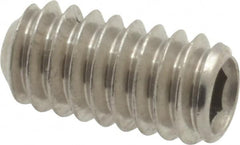Value Collection - 1/4-20 UNC, 1/2" OAL, Cup Point Set Screw - Grade 18-8 Stainless Steel, 1/8" Key - Americas Industrial Supply