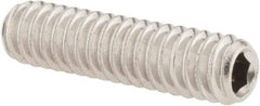 Value Collection - 1/4-20 UNC, 1" OAL, Cup Point Set Screw - Grade 18-8 Stainless Steel, 1/8" Key - Americas Industrial Supply