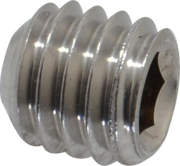Value Collection - 3/8-16 UNC, 3/8" OAL, Cup Point Set Screw - Grade 18-8 Stainless Steel, 3/16" Key - Americas Industrial Supply