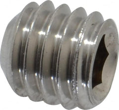 Value Collection - 3/8-16 UNC, 3/8" OAL, Cup Point Set Screw - Grade 18-8 Stainless Steel, 3/16" Key - Americas Industrial Supply