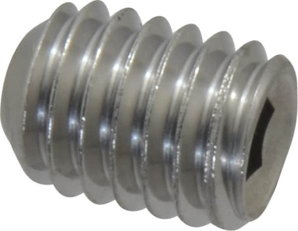 Value Collection - 3/8-16 UNC, 1/2" OAL, Cup Point Set Screw - Grade 18-8 Stainless Steel, 3/16" Key - Americas Industrial Supply