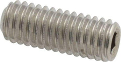 Value Collection - 3/8-16 UNC, 1" OAL, Cup Point Set Screw - Grade 18-8 Stainless Steel, 3/16" Key - Americas Industrial Supply