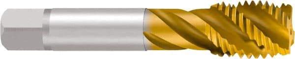 Emuge - 5/8-11 UNC 4 Flute 2B Bottoming Spiral Flute Tap - Cobalt, TiN Finish, 3-13/16" OAL, Right Hand Flute, Right Hand Thread, Series Enorm - Americas Industrial Supply