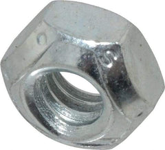 Value Collection - 1/4-20 UNC Grade C Hex Lock Nut with Distorted Thread - 7/16" Width Across Flats, 7/32" High, Cadmium Clear-Plated Finish - Americas Industrial Supply