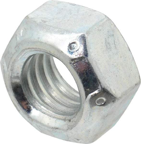 Value Collection - 7/16-14 UNC Grade C Hex Lock Nut with Distorted Thread - 11/16" Width Across Flats, 3/8" High, Cadmium Clear-Plated Finish - Americas Industrial Supply