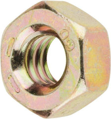 Value Collection - 1/4-20 UNC Steel Right Hand Hex Nut - 7/16" Across Flats, 7/32" High, Zinc Yellow Dichromate Finish - Americas Industrial Supply