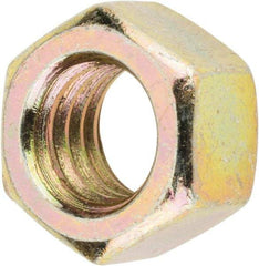 Value Collection - 3/8-16 UNC Steel Right Hand Hex Nut - 9/16" Across Flats, 21/64" High, Zinc Yellow Dichromate Finish - Americas Industrial Supply