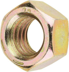 Value Collection - 1/2-13 UNC Steel Right Hand Hex Nut - 3/4" Across Flats, 7/16" High, Zinc Yellow Dichromate Finish - Americas Industrial Supply