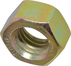 Value Collection - 9/16-12 UNC Steel Right Hand Hex Nut - 7/8" Across Flats, 31/64" High, Zinc Yellow Dichromate Finish - Americas Industrial Supply