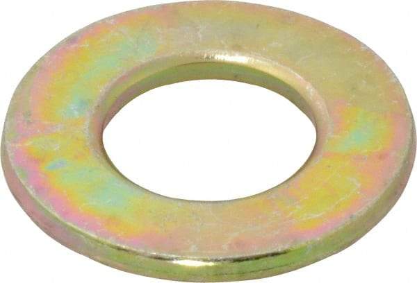 Value Collection - 5/8" Screw, Grade 8 Steel SAE Flat Washer - 21/32" ID x 1-5/16" OD, 3/32" Thick, Zinc Yellow Dichromate Finish - Americas Industrial Supply