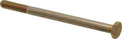 Made in USA - 1/4-20 UNC, 3-1/2" Length Under Head Hex Head Cap Screw - Partially Threaded, Grade 8 Alloy Steel, Zinc Yellow Dichromate Finish, 7/16" Hex - Americas Industrial Supply