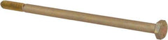 Made in USA - 1/4-20 UNC, 5" Length Under Head Hex Head Cap Screw - Partially Threaded, Grade 8 Alloy Steel, Zinc Yellow Dichromate Finish, 7/16" Hex - Americas Industrial Supply
