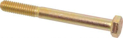 Made in USA - 5/16-18 UNC, 3" Length Under Head Hex Head Cap Screw - Partially Threaded, Grade 8 Alloy Steel, Zinc Yellow Dichromate Finish, 1/2" Hex - Americas Industrial Supply