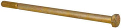 Made in USA - 5/16-18 UNC, 6" Length Under Head Hex Head Cap Screw - Partially Threaded, Grade 8 Alloy Steel, Zinc Yellow Dichromate Finish, 1/2" Hex - Americas Industrial Supply