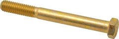 Made in USA - 3/8-16 UNC, 3-1/2" Length Under Head Hex Head Cap Screw - Partially Threaded, Grade 8 Alloy Steel, Zinc Yellow Dichromate Finish, 9/16" Hex - Americas Industrial Supply