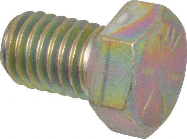 Made in USA - 1/2-13 UNC, 3/4" Length Under Head Hex Head Cap Screw - Fully Threaded, Grade 8 Alloy Steel, Zinc Yellow Dichromate Finish, 3/4" Hex - Americas Industrial Supply