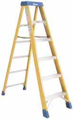 Made in USA - 6 Steps, 7 Ft. High, Type IA Rating, Fiberglass Step Ladder - Americas Industrial Supply