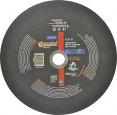 Norton - 10" Aluminum Oxide Cutoff Wheel - 7/64" Thick, 1" Arbor, 6,110 Max RPM, Use with Stationary Tools - Americas Industrial Supply
