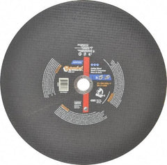 Norton - 14" Aluminum Oxide Cutoff Wheel - 3/32" Thick, 1" Arbor, 4,365 Max RPM, Use with Stationary Tools - Americas Industrial Supply