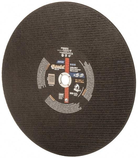 Norton - 16" Aluminum Oxide Cutoff Wheel - 7/64" Thick, 1" Arbor, 3,820 Max RPM, Use with Stationary Tools - Americas Industrial Supply