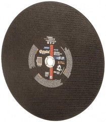 Norton - 16" Aluminum Oxide Cutoff Wheel - 7/64" Thick, 1" Arbor, 3,820 Max RPM, Use with Stationary Tools - Americas Industrial Supply