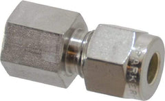 Parker - 1/4" OD, Stainless Steel Female Connector - -425 to 1,200°F, 9/16" Hex, Comp x FNPT Ends - Americas Industrial Supply