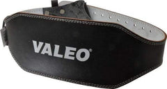 Valeo - Size M, Traditional Buckle, Leather Belt - 31 to 37" Waist, 6" Wide, Lumbar Support, Black - Americas Industrial Supply