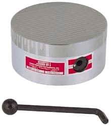 Suburban Tool - Fine Pole Round Permanent Magnetic Rotary Chuck - 6-1/4" Wide x 2-15/16" High, Ceramic - Americas Industrial Supply