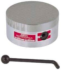 Suburban Tool - Fine Pole Round Permanent Magnetic Rotary Chuck - 6-1/4" Wide x 2-15/16" High, Ceramic - Americas Industrial Supply