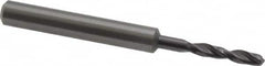 Guhring - 0.126" 140° Spiral Flute Solid Carbide Screw Machine Drill Bit - FIREX Finish, Right Hand Cut, 20mm Flute Length, 62mm OAL, SU Point, Straight Shank - Americas Industrial Supply