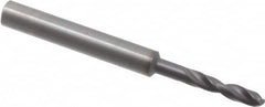 Guhring - #28 140° Spiral Flute Solid Carbide Screw Machine Drill Bit - FIREX Finish, Right Hand Cut, 20mm Flute Length, 62mm OAL, SU Point, Straight Shank - Americas Industrial Supply