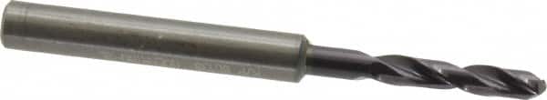 Guhring - #25 140° Spiral Flute Solid Carbide Screw Machine Drill Bit - FIREX Finish, Right Hand Cut, 24mm Flute Length, 66mm OAL, SU Point, Straight Shank - Americas Industrial Supply