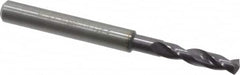 Guhring - #16 140° Spiral Flute Solid Carbide Screw Machine Drill Bit - FIREX Finish, Right Hand Cut, 24mm Flute Length, 66mm OAL, SU Point, Straight Shank - Americas Industrial Supply