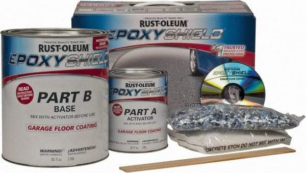 Rust-Oleum - 1 Gal Gloss Gray Water-Based Epoxy - Approximately 250 Sq Ft/Gal Coverage, <100 g/L VOC Content - Americas Industrial Supply