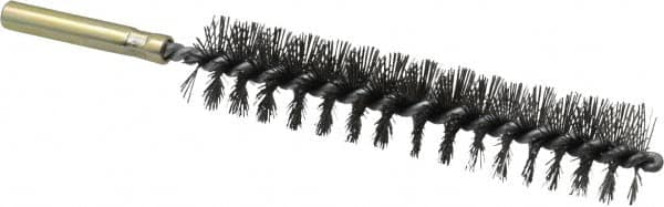 Value Collection - 3/4" Diam Helical Steel Tube Brush - Single Spiral, 0.012" Filament Diam, 3-1/2" Brush Length, 5-1/2" OAL, 1/4" Diam Shank - Americas Industrial Supply