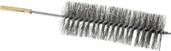 Value Collection - 1-1/2" Diam Helical Steel Tube Brush - 0.012" Filament Diam, 2-1/2" Brush Length, 4" OAL, 1/4" Diam Shank - Americas Industrial Supply