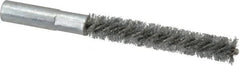 Value Collection - 3/8" Diam Helical Steel Tube Brush - Double Spiral, 0.008" Filament Diam, 2-23/64" Brush Length, 4" OAL, 3/16-24 Female Shank - Americas Industrial Supply
