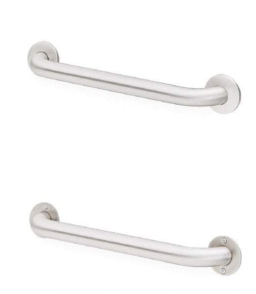 Bradley - Washroom Partition Stainless Steel Grab Bar - 36 Inch Long, Compatible with Shower and Toilet Stalls - Americas Industrial Supply