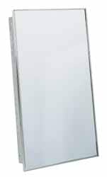 Bradley - 3 Shelf Recessed Mount Stainless Steel Medicine Cabinet - 30-5/8" High x 17-1/8" Wide x 4" Deep, Adjustable Shelves - Americas Industrial Supply