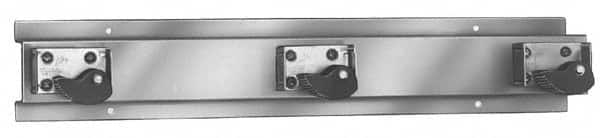 Bradley - 4" High, Stainless Steel with Rubber Holders, Wall Strip Organizer - 36" Long, 4 Holders - Americas Industrial Supply