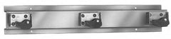 Bradley - 4" High, Stainless Steel with Rubber Holders, Wall Strip Organizer - 36" Long, 4 Holders - Americas Industrial Supply