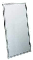 Bradley - 24 Inch Wide x 36 Inch High, Theft Resistant Rectangular Glass Washroom Mirror - Stainless Steel Frame - Americas Industrial Supply